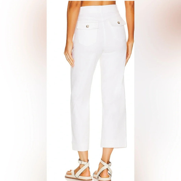 SPANX Twill Cropped Wide Leg Pant Bright White Size Small - Picture 2 of 7